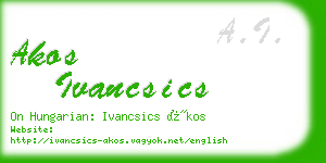 akos ivancsics business card